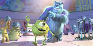 Sulley &mike Friendly Monsters Wallpaper