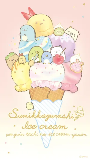 Sumikko Gurashi Cute Ice Cream Wallpaper