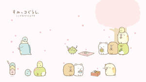 Sumikko Gurashi Drinking Tea Wallpaper