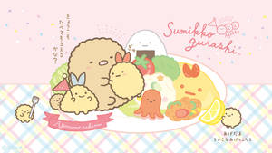 Sumikko Gurashi On White Plate Wallpaper