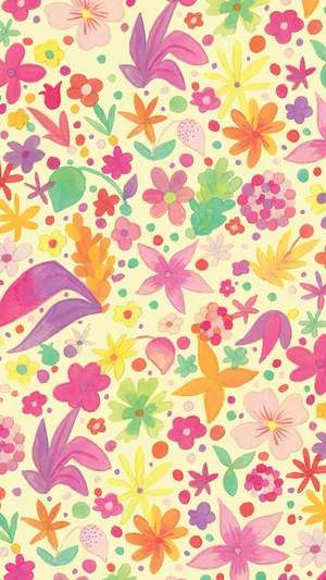 Summer Flower Cute Floral Pattern Wallpaper