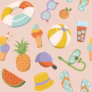 Summer_ Pool_ Party_ Essentials_ Pattern Wallpaper