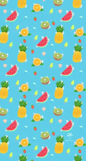 Summer Time Iphone With Colorful Fruits Wallpaper