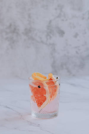 Summertime Scenery With Gin Infused Fruit Cocktail Wallpaper