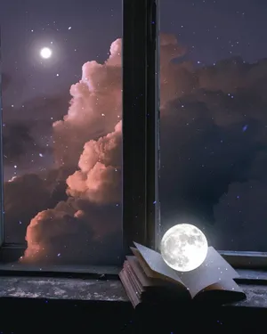 Sun And Moon Window Sill Wallpaper