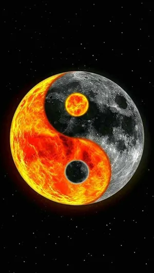 Sun Moon Yin Yang Symbol 4k Wallpaper