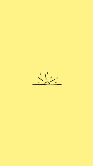Sun Setting For Cute Yellow Background Wallpaper