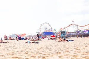 Sunbathing On Santa Monica Wallpaper