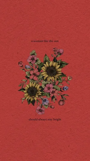 Sunflower Pastel Red Aesthetic Wallpaper