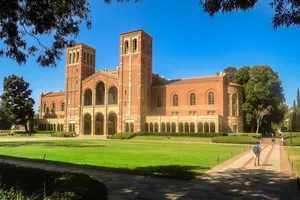 Sunlit Stairwell At Ucla Campus Wallpaper