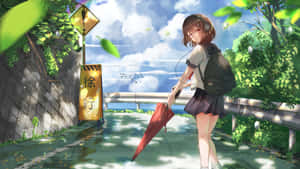 Sunny Day Student Walk Wallpaper