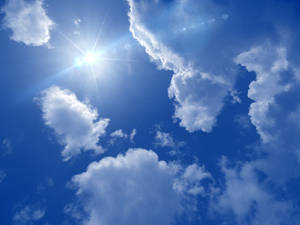 Sunny Morning With Blue Cloudy Sky Wallpaper