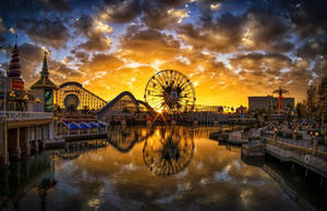 Sunrise At Disney Theme Park Wallpaper