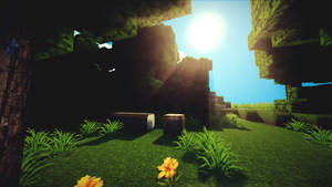 Sunrise In Forest Minecraft Hd Wallpaper