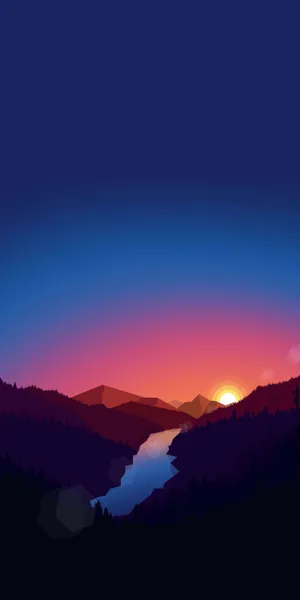 Sunrise Minimalist Nature Wallpaper