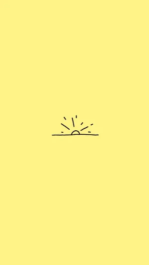 Sunrise On Cute Pastel Yellow Aesthetic Wallpaper
