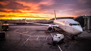 Sunset Airplane Standby Wallpaper