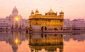 Sunset At Amritsar Golden Temple Hd Wallpaper