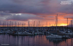 Sunset At Fishermans Wharf Dock Wallpaper