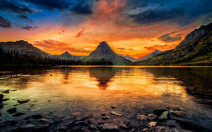 Sunset At Glacier National Park Wallpaper