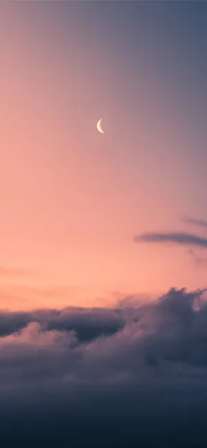 Sunset Cloud And Moon Wallpaper