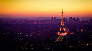 Sunset Eiffel Tower In Paris Desktop Wallpaper