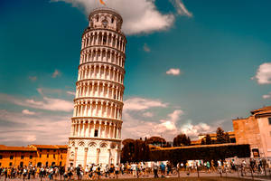 Sunset Lighting Pisa Tower Wallpaper