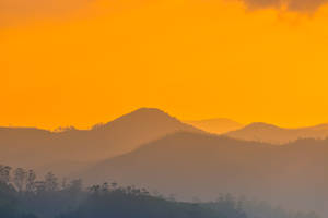 Sunset Mountains Aesthetic For Laptop Wallpaper