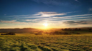 Sunset Over Findon Fields 4k Desktop Wallpaper