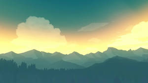 Sunset Over Firewatch Mountains Wallpaper