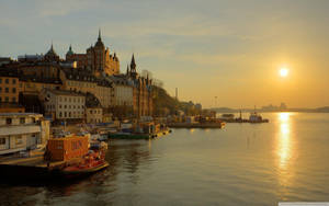 Sunset Sky In Stockholm Sweden Wallpaper