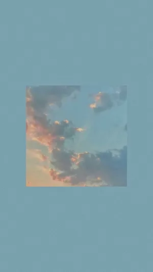 Sunset Sky On Pastel Blue Solid Wallpaper