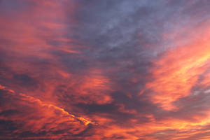 Sunset Sky Red Screen Wallpaper