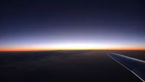 Sunset Sky View From Plane Wallpaper