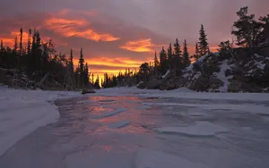 Sunset Snow Wallpaper