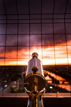 Sunset Viewing Telescope Wallpaper