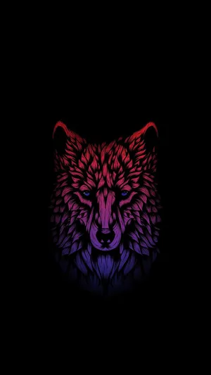 Super Amoled Ultraviolet Wolf Wallpaper