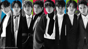 Super Junior Gleaming Under The Spotlight Wallpaper