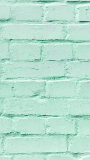 Super Light Green Brick Wall Wallpaper