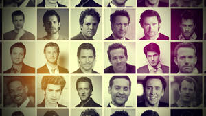 Super Male Hollywood Celebrities Collage Wallpaper