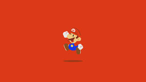 Super Mario Adorable On Red Background Wallpaper