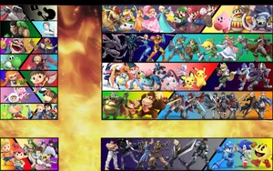 Super Smash Bros Ultimate Banners On Fire Wallpaper