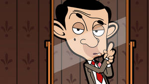 Super Spy Mr. Bean At Mirror Wallpaper