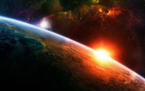 Super Sun In The Outer Space Wallpaper