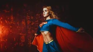 Supergirl In Red Grunge Wallpaper