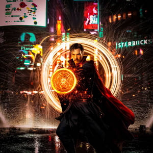 Superhero Doctor Strange City Buildings Background Wallpaper