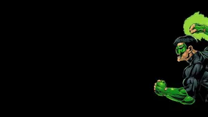 Superhero Green Lantern In Black Wallpaper