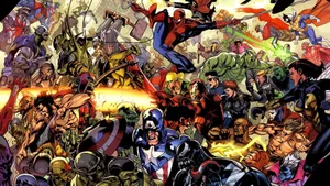 Superheroes Of The Marvel Universe Unite Wallpaper