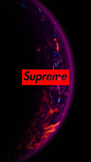 Superior Supreme Logo With Planet Wallpaper