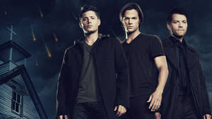 Supernatural Castiel With Dean And Sam Wallpaper